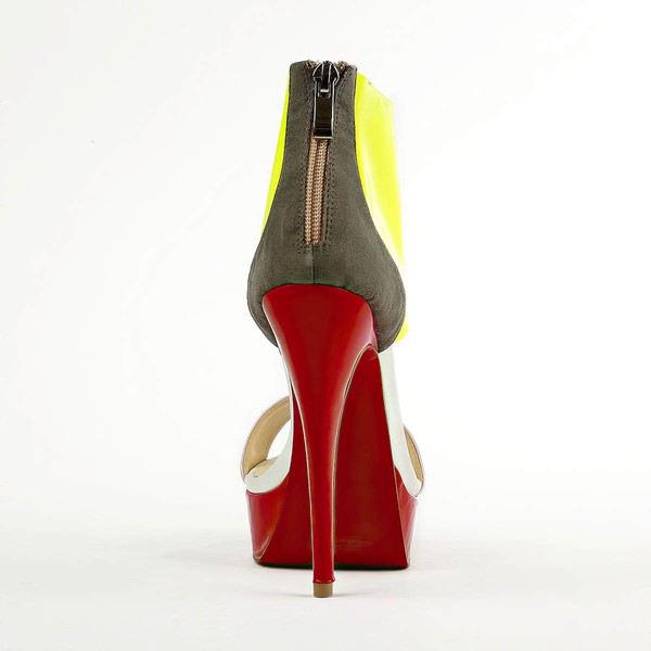 Women's  Patent Leather Pumps with Zipper