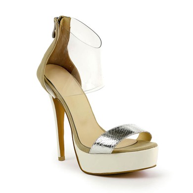 Women's  Patent Leather Pumps with Zipper #LDB03030493
