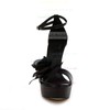 Women's Black Real Leather Pumps with Buckle/Flower #LDB03030504