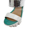 Women's White Patent Leather Sandals with Buckle #LDB03030505