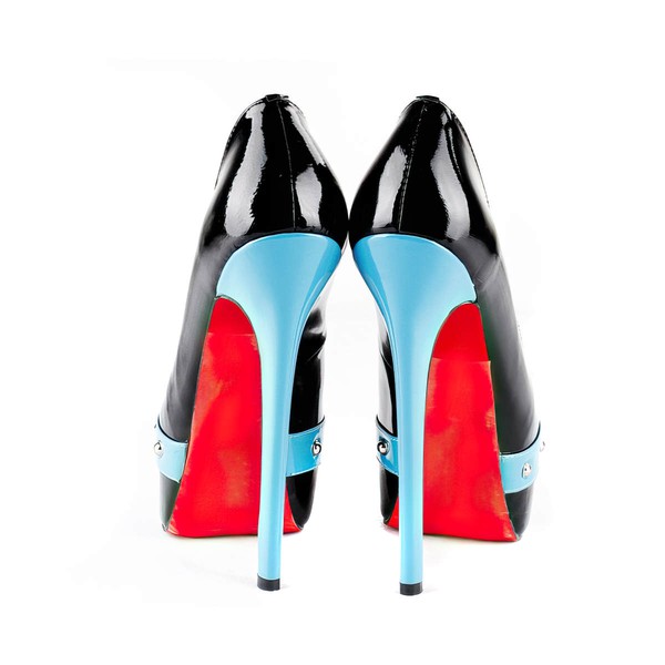 Women's  Patent Leather Pumps with Rivet