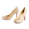 Women's  Real Leather Pumps with Crystal/Crystal Heel #LDB03030517
