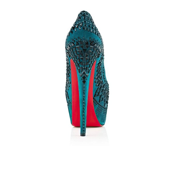 Women's Turquoise Suede Pumps with Rivet #LDB03030520