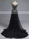 Off-the-shoulder Sheath/Column Beading and Split Front Ivory Chiffon Prom Dress #LDB02017051