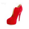 Women's Red Suede Pumps with Split Joint #LDB03030529