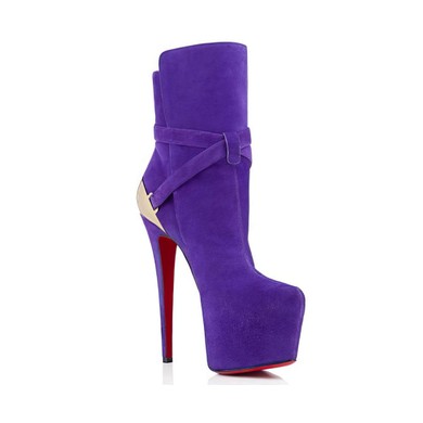 Women's Lilac Suede Pumps with Buckle #LDB03030538