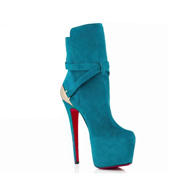 Women's Turquoise Suede Pumps with Buckle #LDB03030539