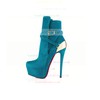Women's Turquoise Suede Pumps with Buckle #LDB03030539