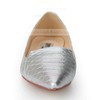 Women's Silver Real Leather Flats with Animal Print #LDB03030548