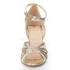 Women's Gold Sparkling Glitter Sandals with Buckle/Stitching Lace/Hollow-out #LDB03030551