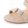 Women's Apricot Suede Pumps with Buckle/Zipper/Ankle Strap #LDB03030556