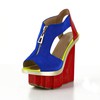 Women's Multi-color Patent Leather Sandals with Zipper/Split Joint #LDB03030559