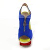 Women's Multi-color Patent Leather Sandals with Zipper/Split Joint #LDB03030559