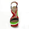 Women's Multi-color Patent Leather Sandals with Buckle #LDB03030560