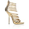 Women's Gold Real Leather Pumps with Zipper/Hollow-out #LDB03030572