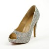 Women's Multi-color Real Leather Pumps with Crystal/Crystal Heel #LDB03030574