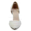 Women's White Patent Leather Pumps with Imitation Pearl #LDB03030590