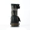 Women's Black Real Leather Ankle Boots with Buckle/Rivet #LDB03030594