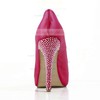 Women's Fuchsia Silk Pumps with Crystal/Crystal Heel #LDB03030595