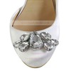Women's White Silk Pumps with Crystal #LDB03030600