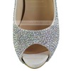 Women's Silver Real Leather Pumps with Crystal #LDB03030604
