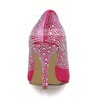 Women's Fuchsia Silk Pumps with Crystal/Crystal Heel #LDB03030612