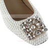 Women's White Patent Leather Pumps with Crystal/Pearl #LDB03030617