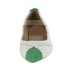 Women's White Patent Leather Flats with Imitation Pearl #LDB03030619