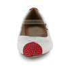 Women's White Patent Leather Flats with Imitation Pearl #LDB03030620
