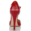 Women's Red Patent Leather Pumps with Bowknot/T-Strap #LDB03030636