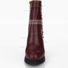 Women's Burgundy Real Leather Pumps with Zipper/Rivet #LDB03030643