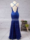Trumpet/Mermaid Sweetheart Lace Sweep Train Appliques Lace Prom Dresses #LDB02016794