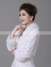 Faux Fur 3/4-Length Sleeve Wrap with Lace #LDB03040027