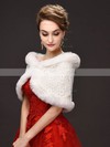 Faux Fur Off-the-Shoulder Sleeveless Shawl with Lace #LDB03040032