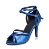 Women's Blue Leatherette Stiletto Heel Pumps #LDB03030658