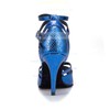 Women's Blue Leatherette Stiletto Heel Pumps #LDB03030658