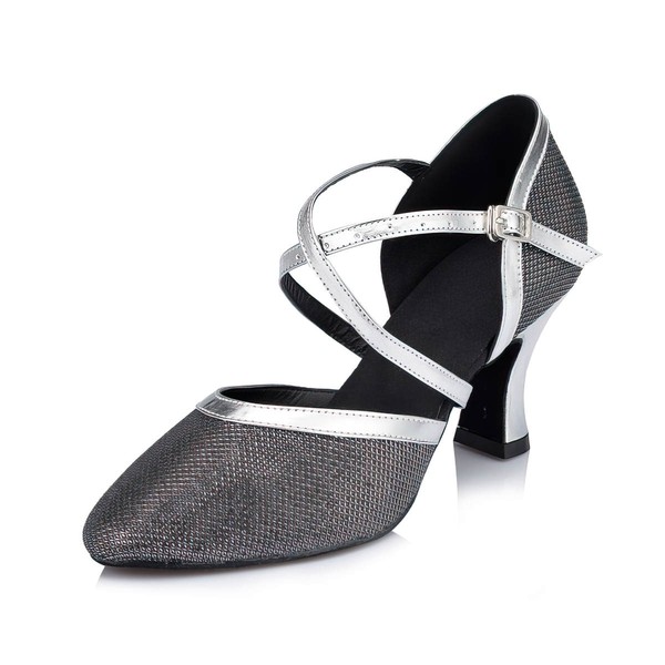 Women's Silver Sparkling Glitter Stiletto Heel Heels #LDB03030659