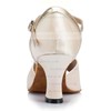 Women's Ivory Satin Kitten Heel Sandals #LDB03030661