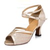 Women's Silver Sparkling Glitter Kitten Heel Sandals #LDB03030662