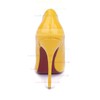 Women's Yellow Patent Leather Stiletto Heel Pumps #LDB03030668