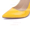 Women's Yellow Patent Leather Stiletto Heel Pumps #LDB03030668