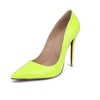 Women's Grass Green Patent Leather Stiletto Heel Pumps #LDB03030669