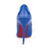 Women's Blue Patent Leather Stiletto Heel Pumps #LDB03030670