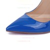 Women's Blue Patent Leather Stiletto Heel Pumps #LDB03030670