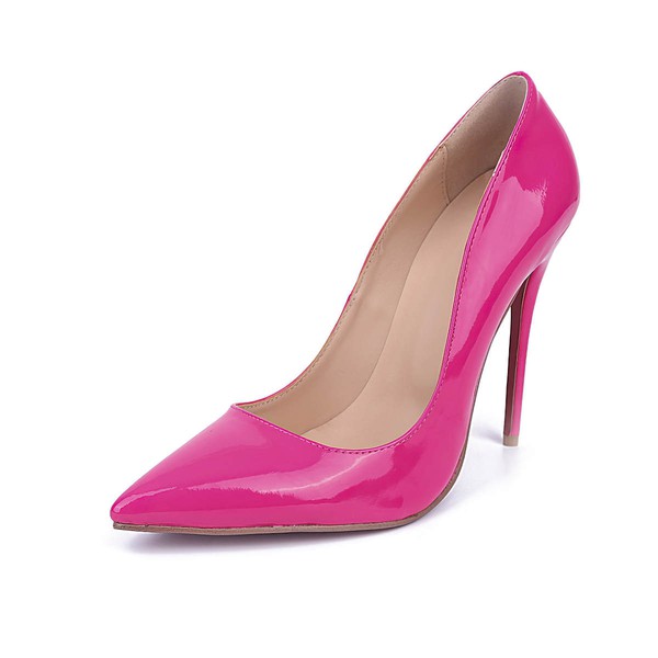 Women's Fuchsia Patent Leather Stiletto Heel Pumps #LDB03030671