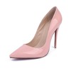 Women's Pale Pink Patent Leather Stiletto Heel Pumps #LDB03030673