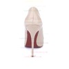 Women's Champagne Patent Leather Stiletto Heel Pumps #LDB03030674