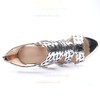 Women's Silver Real Leather Stiletto Heel Pumps #LDB03030683