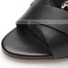 Women's Black Real Leather Stiletto Heel Pumps #LDB03030684