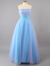 Ball Gown Organza Strapless Floor-length Beading Prom Dresses #LDB02071893